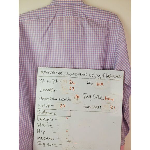 Davide Cutugno Men's Tailored Dress Shirt Purple Pink Gingham 44" - Picture 4 of 10